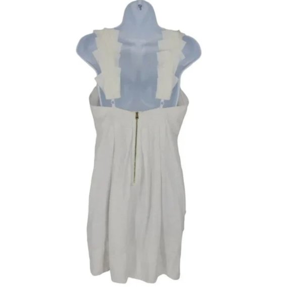 BCBGMaxAzria White Dress with Detailed Neckline - Picture 3 of 5